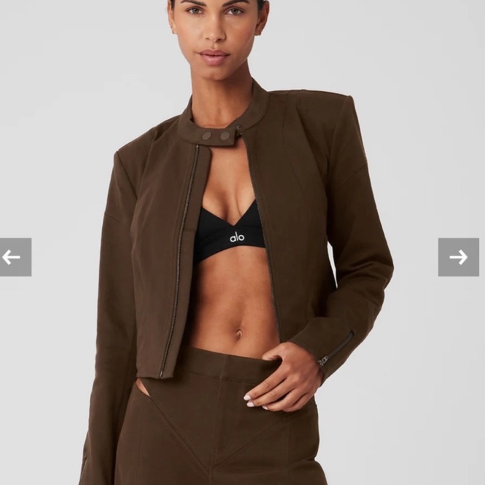 ALO Yoga Women’s Cropped Jacket in Olive NEW